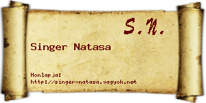 Singer Natasa névjegykártya